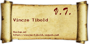 Vincze Tibold névjegykártya
